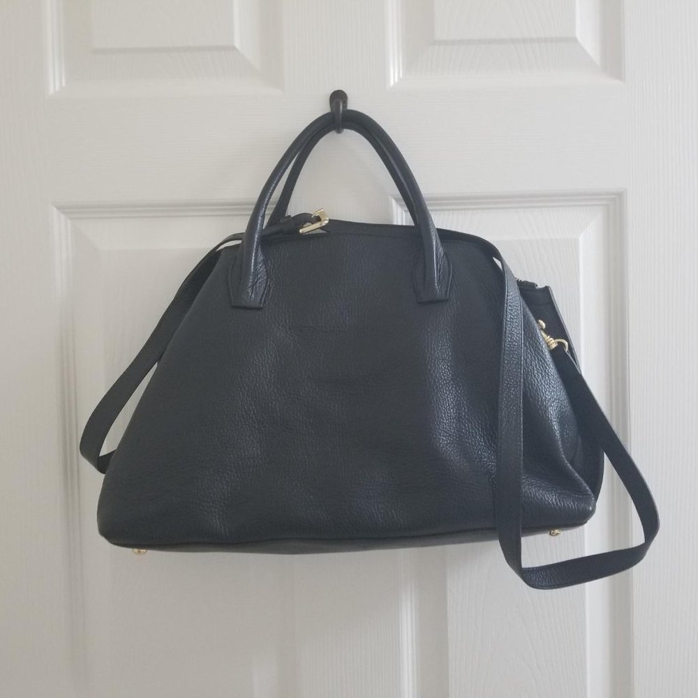 Black Italian Pebbled Leather Purse